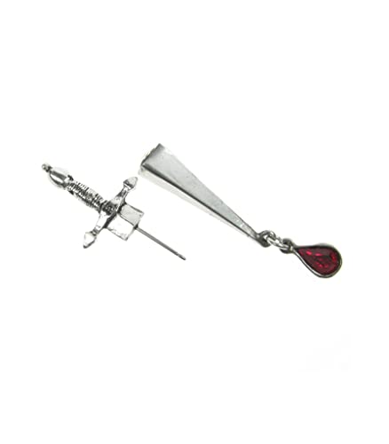 Gothic jewelry Caesar's Veto rouge sang hypoallergénique pour oreilles sensibles