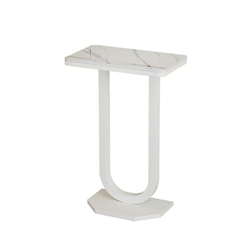 Mesa consola estrecha para pasillos pequeños: optimiza espacio con encanto de mármol 2