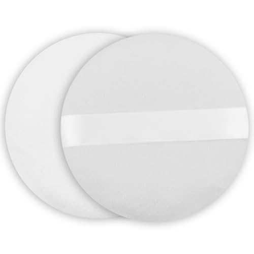 DNDGDLUA 10,0 cm Runde Puderquaste Ultraweich Waschbar Wiederverwendbar Groß Velours Gesicht Körper Puderquaste Lose Puderquaste Nass und Trocken, 2 Stück Puderquaste, Powder Puff, Weiß