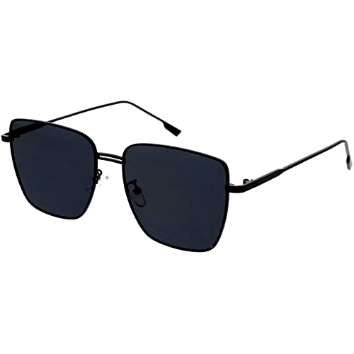 zeroUV - Sleek Retro Inspired Oversized Metal Square Sunglasses D3082