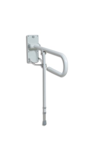 NRS Healthcare Standard Folding Support Rail with Leg for Bathroom/Toilet
