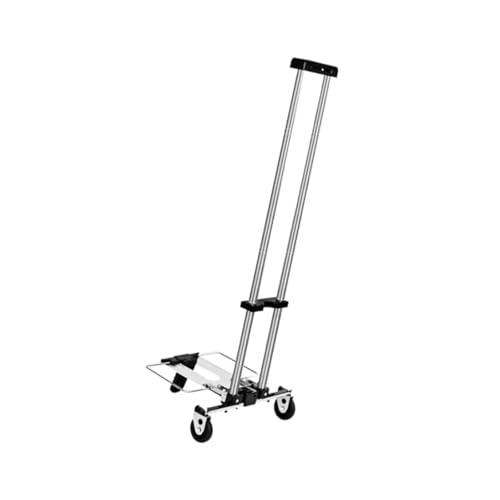 Diable pliable noir de 97 cm avec chariot de transport robuste pour la maison et le bureau