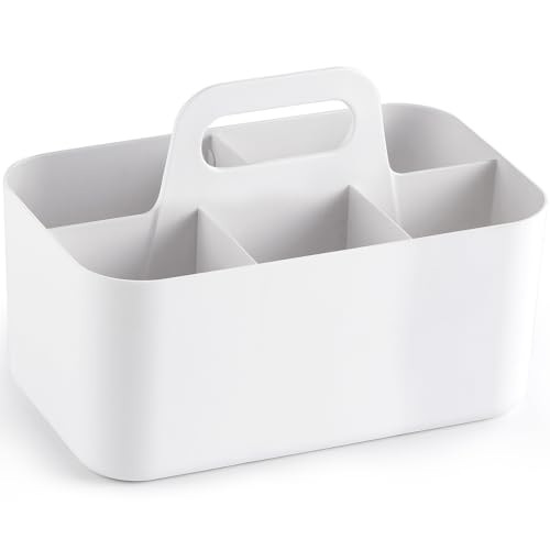 Aozita VTS5-BAI Multiuse Caddy Organizer With Handle - Stackable Plastic Bin Basket - Divided Storage Tote Holder For Art Craft Supplies thumb #8