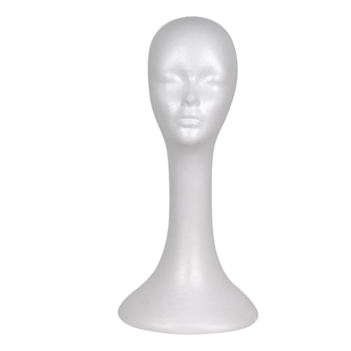 FoamHead | Cabeza de maniquí | Cabeza de chupete de 18.5 pulgadas | Soporte de exhibición de postizos | Modelo de soporte de sombrero para auriculares, prueba de comodidad, estilo de diadema