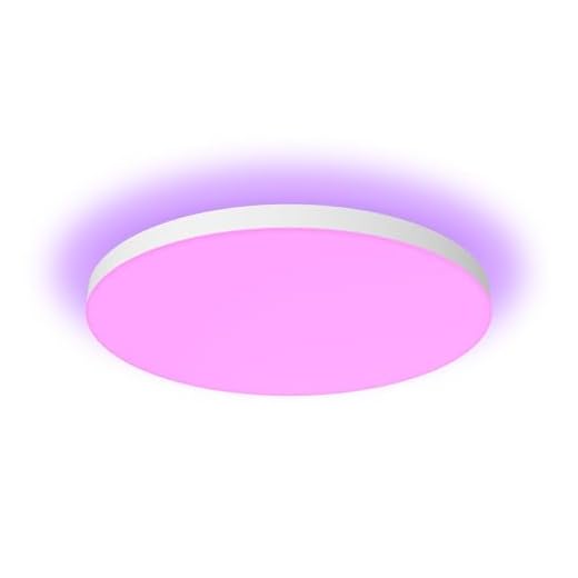 Philips Hue White and Color Ambiance Datura Deckenleuchte Groß, ⌀57,4 cm, rundes LED Panel, weiße & farbige Deckenbeleuchtung, Sprachsteuerung mit Alexa, Apple Home & Google Assistant, weiß
