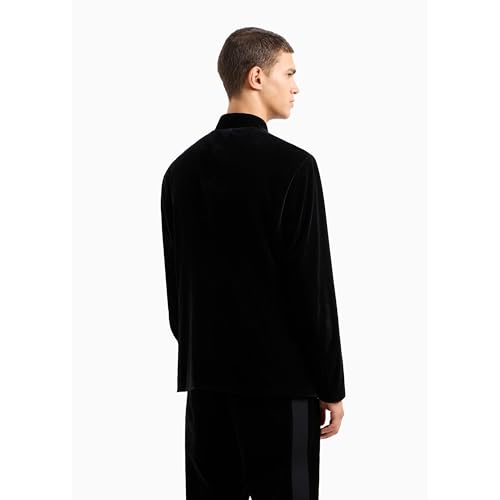 Armani Exchange Men's Big & Tall Velvet Button Up Blazer Jacket4