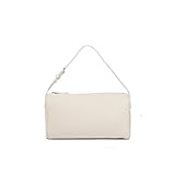 Pencil bags versatile niche design cylindrical purses women's casual underarm handbags women (White)