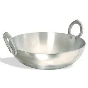Shivhomeworld Aluminium 2 L Kadai, Silver, Size-8