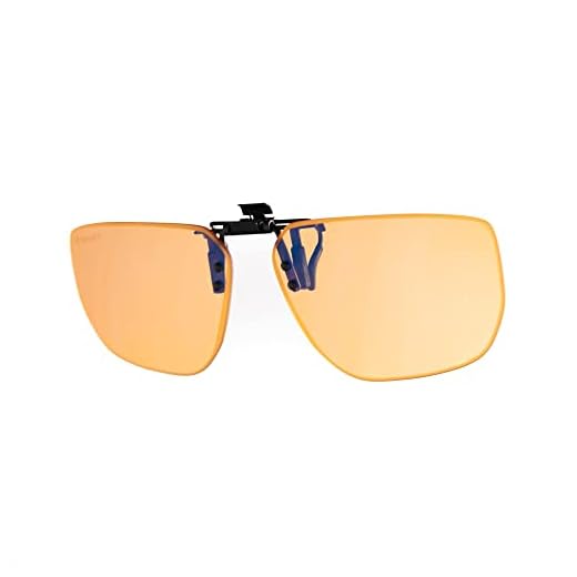 Horus X • Clip-on Anti Luz Azul para Gafas de Vista - Clip Filtro Gaming de Descanso Ocular (Consolas de Videojuegos, Computadoras, PC) | Amber