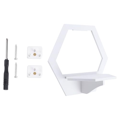 Estante de almacenamiento de pared blanco hexagonal sin taladro para macetas pequeñas 2