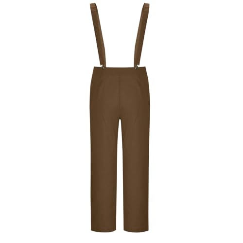 Men Bib Overalls Linen Work Spaghetti Strap Jumpsuit Overalls Men's Casual Vintage Romper Pants Workwear with Pockets3