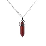 ZFHTJEKNCS Collar de Amuleto Colgante de amatistas Naturales Colgante Collar de Cadenas de Color Plata Regalo