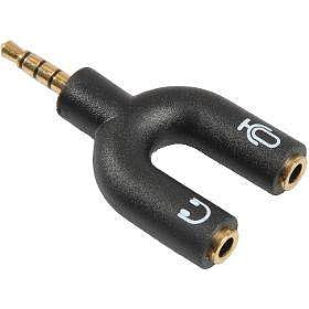 SENCOR SAV 188-000 Adaptor 3.5 Jack Plug 4-Pin to 2x Jack Socket 3-Pin (Headphone Adapter for Notebooks) 3.5 Jack 4P M-2x F P