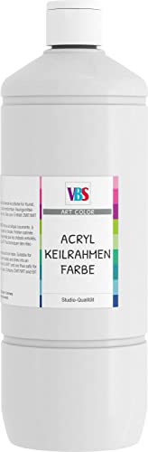 Acrylfarbe für Keilrahmen, 1.000 ml, Malen auf Leinwand Farbe, von VBS Titanweiß Acrylfarbe für Keilrahmen, 1.000 ml, Malen auf Leinwand Farbe, von VBS Titanweiß