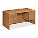 HON 10700 Series Prestigious Laminate Double-Pedestal Desk, Harvest Cherry