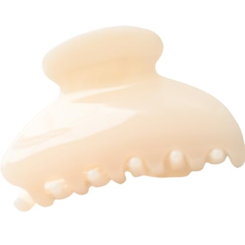 Prettyou Handmade Celluloid Acetate French Design Barrettes Tortoise Shell Claws Hair Claw Luxury Fashion Accessories Hair Clip for Women (cream white)