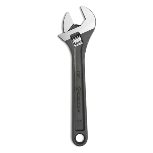 Image of Crescent 8 inch Adjustable Black Oxide Wrench - Carded AT28VS - 1 Each | Hand Tool for Garage and Home Improvement, Grip Wrench for Shower Head