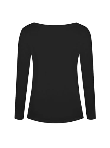 Hilinker Women's Off Shoulder Tops Long Sleeve Graphic Tees Casual Loose Boat Neck T Shirts4