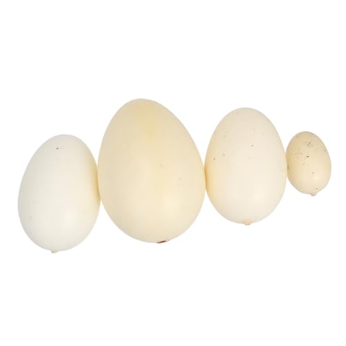 Milisten 4pcs Assorted Color Bird Egg Simulation Speckled Eggs for Painting Practice Educational Play Easter Basket