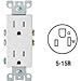 Leviton 15 Amp Decora Tamper-Resistant Duplex Electrical Wall Outlet, T5325-W, White