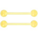 SREFGAS Juego de piercings para hombre y mujer, 14 g, acrílico, bioflex, piercing para lengua, barra de pezón, hélix, bola, 2 unidades, Acrílico