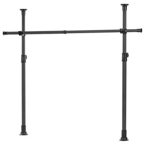 ぼん家具 突っ張り ハンガーラック 押入れ 縦横伸縮 つっぱり棒 幅75〜120cm 高さ80〜128cm 耐荷重15kg 押入れ収納 クローゼット 服 収納 ブラック