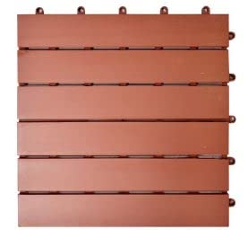 BeautifulWalls Tiles for Floor I Wooden Flooring Deck Tiles for Balcony Decor I Garden Decor Outdoor + Indoor I Water Resistant (Teak Wood, Brown, 1 Pc of 12