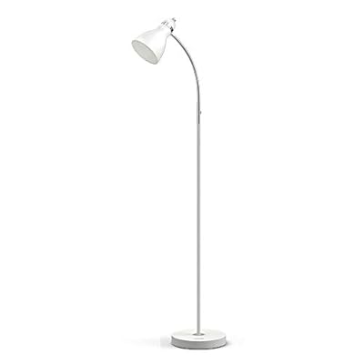 LEPOWER Floor Lamp, Metal Standing Lamp with Adjustable Gooseneck, Heavy Metal Base, Reading Pole Lamp for Office, White Floor Lamps for Bedroom, Living Room