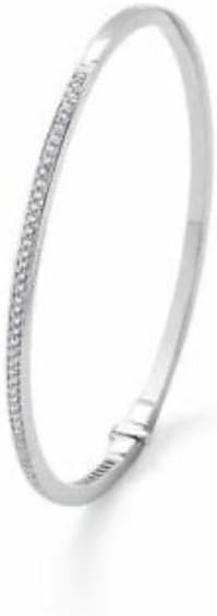 0.60Ct Diamond (IJ SI1) 18K White Gold 7 Inch Bangle Bracelet Gift For Her/Wedding/Birthday/Anniversary/Valentine