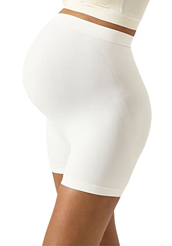 NOTHING FITS BUT Womens The Bump Support Contour Bodyshort Everyday Stretchable Nursing Shape Wear Mom to Be Active Wear X-Large White