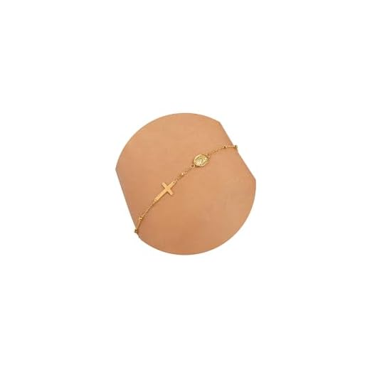BAYLAY Pulseira de cruz feminina - joia de cruz dupla de pérola banhada a ouro 18 quilates / branco - Presentes de dama de honra, 6, Níquel, Sem Pedra Preciosa