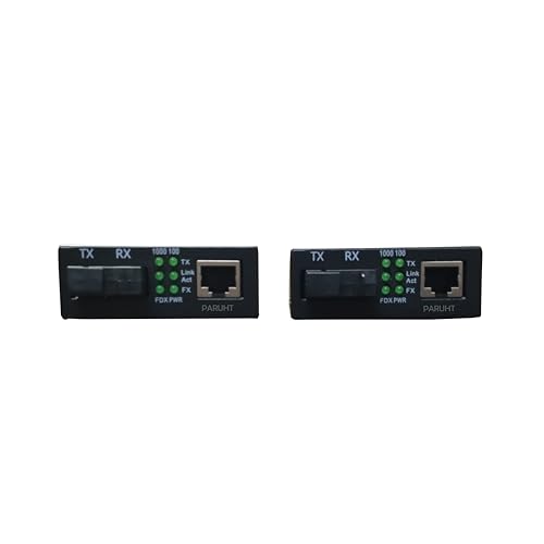 Image of 1-Pair |1+1| Fiber Optic Media Converter Gigabit Ethernet Network Adapter 10 /100 /1000 Base TX to 1000 Base-FX, Black FOMC-PR