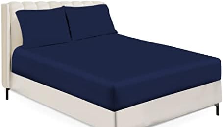 Sapphire Collection Fitted Sheet Non Iron Percale 180 Thread Count Polycotton Plain Fitted Sheets (Double, Cream)