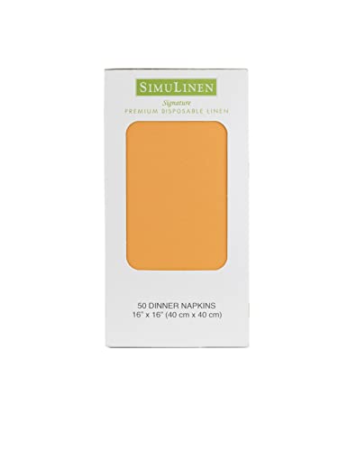 Simulinen Colored Disposable Dinner Napkins - Decorative, Linen-Feel, Elegant & Cloth-Like - Sunshine - Absorbent & Durable - Weddings, Parties And Holidays! - Perfect Size: 16''X16'' Box Of 50 #TOP5