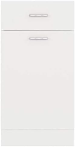 Tidyard Kitchen Cabinet Double Door Sonoma Storage Unit Chipboard High Gloss White 60W x 46D x81.5H cm