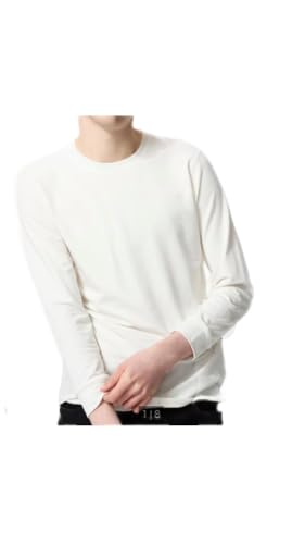 ユニクロ 極暖 ヒートテック コットンクルーネックT メンズ 9分袖 オフ ホワイト 1枚 エクストラウォーム UNIQLO 日本ブランド プレゼント あったか 保温 (M、オフホワイト)のサムネイル