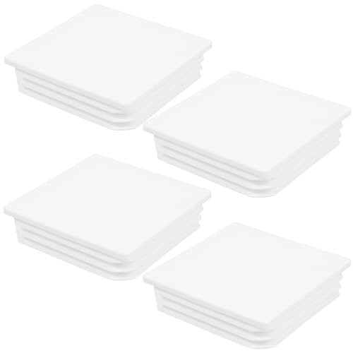 KJHBV 4piezas Tapas para Postes de Valla de Abs Resistente Protector de Columnas para Exterior Cubre y Sella Postes de Jardín Blanco