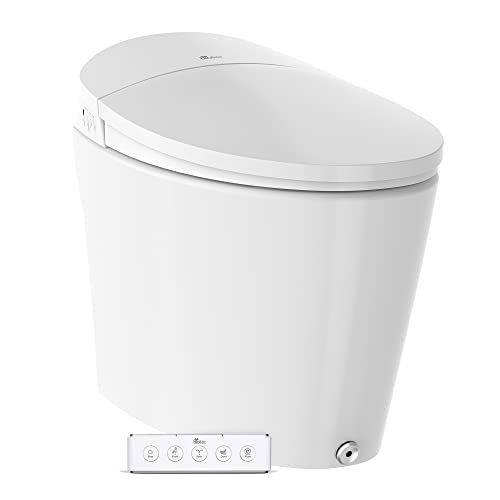 Inodoro inteligente Bio Bidet Discovery DLX de una pieza, alargado, con bidé integrado, tapa automática de apertura y cierre, descarga automática, agua tibia, asiento calefactado y toallitas para bidé miniatura 1