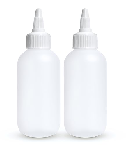 Brightfrom Twist Top Applicator Bottles, Squeeze 4 Oz Empty Plastic Bottles, Refillable, Open/Close Nozzle - Multi Purpose (Pack Of 2)