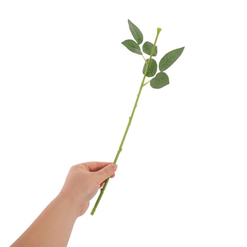 Tallos de rosas artificiales verdes Ciieeo de plástico para manualidades, 25 unidades 5