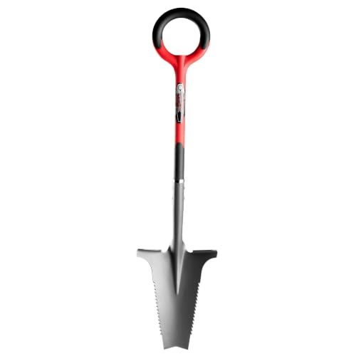 Root Slayer 22011 Garden Shovel, Serrated Blade, Red