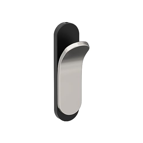 Image of Amerock Unison Single Prong Matte Black /Polished Nickel Wall-Mounted Hook