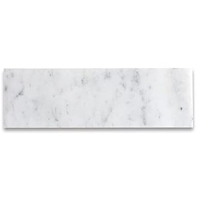 Tenedos Carrara Italian Bianco Marble 4" x 12" Subway Tile Honed – Floor & Wall, Kitchen Backsplash, Bathroom, Shower – Box of 30 Pieces
