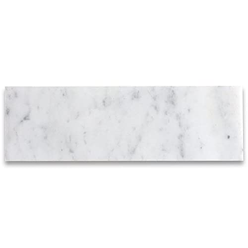 Tenedos Carrara Italian Bianco Marble 4" x 12" Subway Tile
