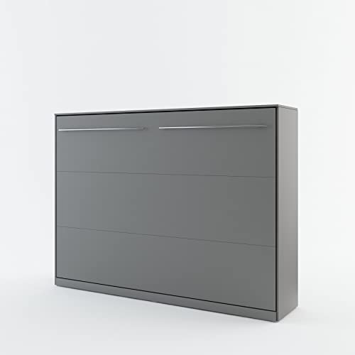 Arthauss Horizontal Wall Bed 140cm x 200cm - Grey Matt