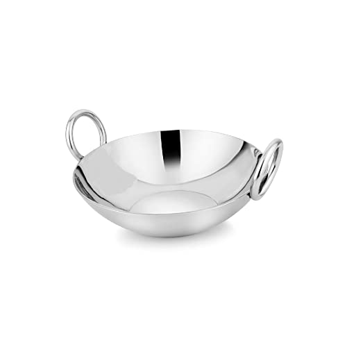 Image of Incrizma Stainless Steel Heavy Quality Flat Bottom /Deep Kadhai / 3 mm Thick (26 cm -Flat Bottom)