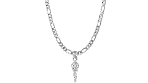 Pendentif Hanuman Gada en argent 925 gravé avec chaîne Figaro haut de gamme