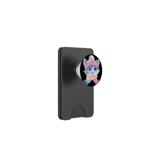 Chat Bleu PopSockets PopWallet MagSafe coque iPhone portrait félin