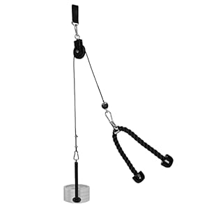QWORK® fitness pulley system, pull down pulley system, arm strength training exerciser, home exercise equipment