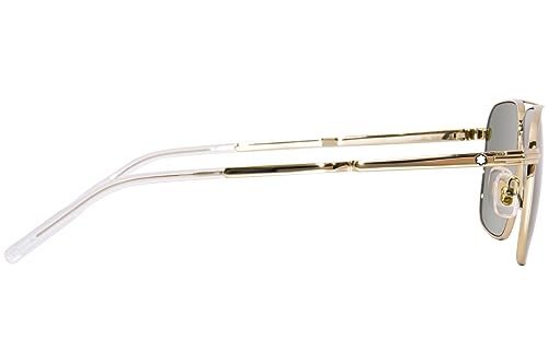 Mont Blanc MB0278S 002 Sunglasses Men's Gold/Green Pilot 56mm3
